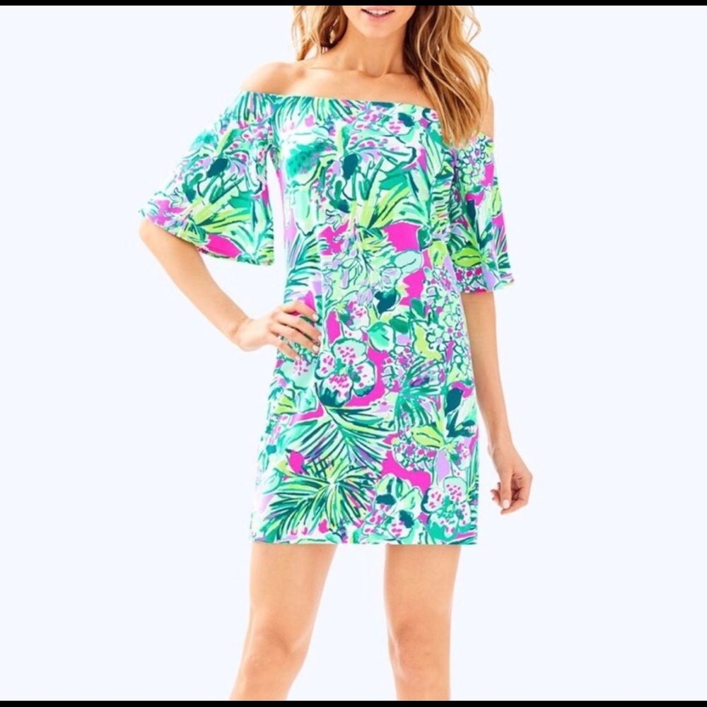 Lilly Pulitzer Fawcett Off the Shoulder Dress Size M